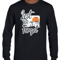 Lest We Forget Logo Longsleeve T-Shirt (Black, Regular and Big Sizes)