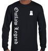 Ned Kelly Outlaw Legend Olde Text Longsleeve T-Shirt (Black, Regular and Big Sizes)