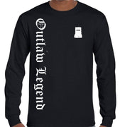 Ned Kelly Outlaw Legend Olde Text Longsleeve T-Shirt (Black, Regular and Big Sizes)
