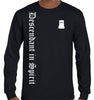 Ned Kelly Descendant in Spirit Olde Text Longsleeve T-Shirt (Black, Regular and Big Sizes)