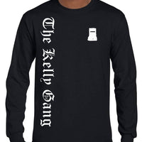 The Kelly Gang Olde Text Longsleeve T-Shirt (Black, Regular and Big Sizes)