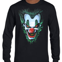 Evil Joker Longsleeve T-Shirt (Black, Regular and Big Sizes)