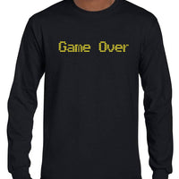 Game Over Longsleeve T-Shirt (Black, Regular and Big Sizes)