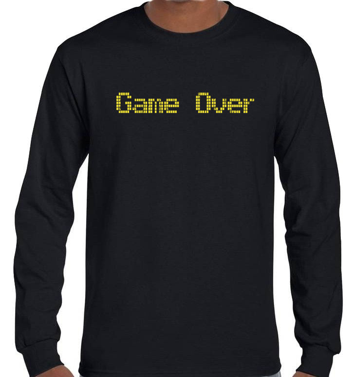 Game Over Longsleeve T-Shirt (Black, Regular and Big Sizes