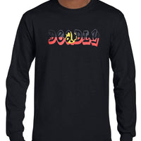 Deadly Aboriginal Flag Longsleeve T-Shirt (Black, Regular and Big Sizes)