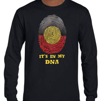 Aboriginal Flag In My DNA Longsleeve T-Shirt (Black)