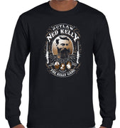 Ned Kelly Outlaw Gang Longsleeve T-Shirt (Black, Regular and Big Sizes)