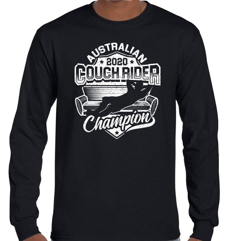 Australian Couch Rider Champion 2020 Longsleeve T-Shirt (Black)