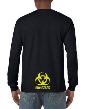 Biohazard Butt Longsleeve T-Shirt (Black, Regular and Big Sizes)