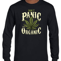 Don't Panic, It's Organic Pot Longsleeve T-Shirt (Black)