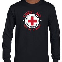 Thirst Aid Beer Longsleeve T-Shirt (Black, Regular and Big Sizes)