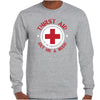 Thirst Aid Beer Longsleeve T-Shirt (Grey, Regular and Big Sizes)