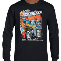 Hot Rod Roadster Longsleeve T-Shirt (Black, Regular and Big Sizes)
