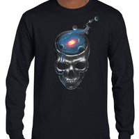 Spaced Out Skull Longsleeve T-Shirt (Black)