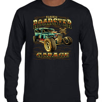 Classic Roadster Garage Longsleeve T-Shirt (Black)