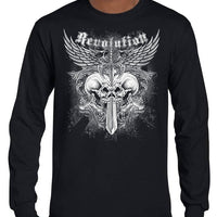 Revolution Skulls Longsleeve T-Shirt (Black, Regular and Big Sizes)