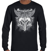 Revolution Skulls Longsleeve T-Shirt (Black, Regular and Big Sizes)