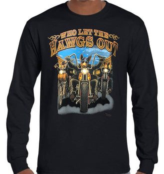 Who Let The Hawgs Out Longsleeve T-Shirt (Black, Regular and Big Sizes)
