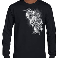 Winged Skull Axe Longsleeve T-Shirt (Black)