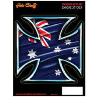 Australian Iron Cross Chrome Sticker