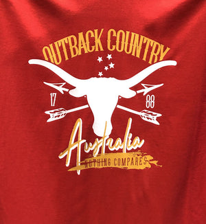 Outback Country Australia T-Shirt (Red) - Size 8XL Only
