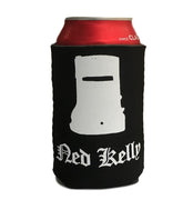 Ned Kelly Text & Helmet Stubby Holder (Black)