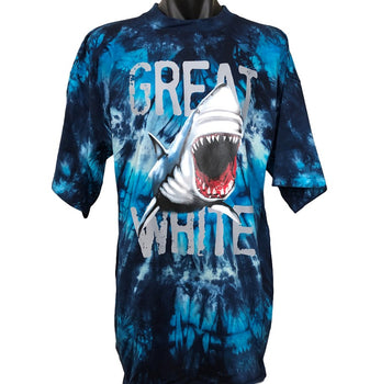 Great White Shark Tie Dye T-Shirt - Size 2XL (Fits 2-3XL)