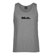 Meh Attitude Humour Mens Singlet (Grey, Big Sizes)