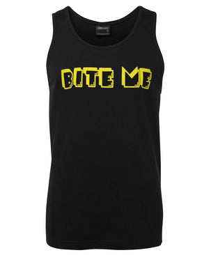 Bite Me Mens Singlet (Black - Regular & Big Mens Sizes up to 6XL)