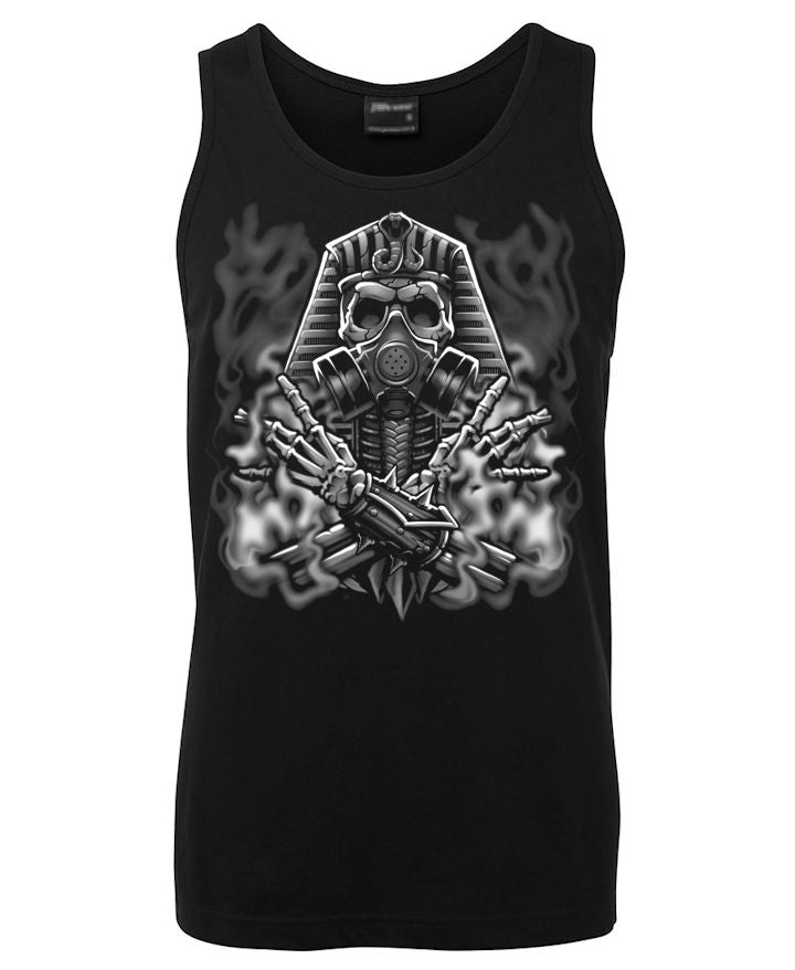 Egyptian Skull Mens Singlet (Black)