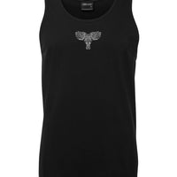 Celtic Owl Small Chest Logo Mens Singlet (Black)