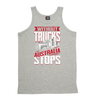 Without Trucks Australia Stops! Mens Singlet (Grey) - Regular Sizes