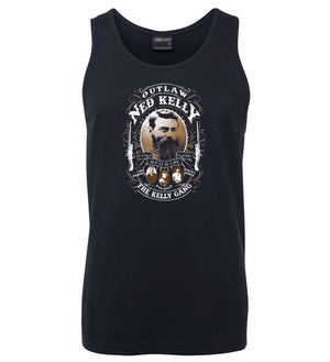 Ned Kelly Outlaw Gang Mens Singlet (Navy)