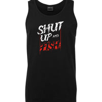 Shut Up & Fish Mens Singlet (Black)