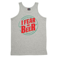 Aussie Beer Drinkers I Fear No Beer Mens Singlet (Grey) - Regular Sizes