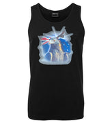 Australian Flag Wedge Tail Eagle Mens Singlet (Black)