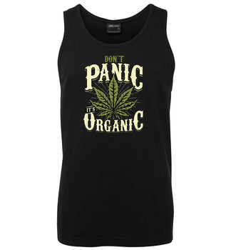 Don't Panic It's Organic Mens Singlet (Black)