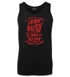 Of Course I Don't Look Busy Mens Singlet (Black)
