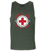 Thirst Aid Beer Mens Singlet (Khaki)