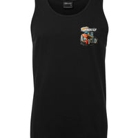 Hot Rod Roadster Small Logo Mens Singlet (Black)