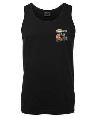 Hot Rod Roadster Small Logo Mens Singlet (Black)