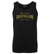 Proudly Australian Born & Bred Mens Singlet (Black)