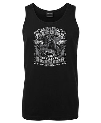 Captain Thunderbolt Gentleman Bushranger Mens Singlet (Black)