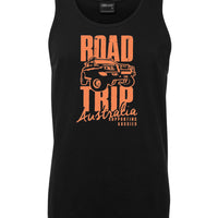 Road Trip Australia Mens Singlet (Black)