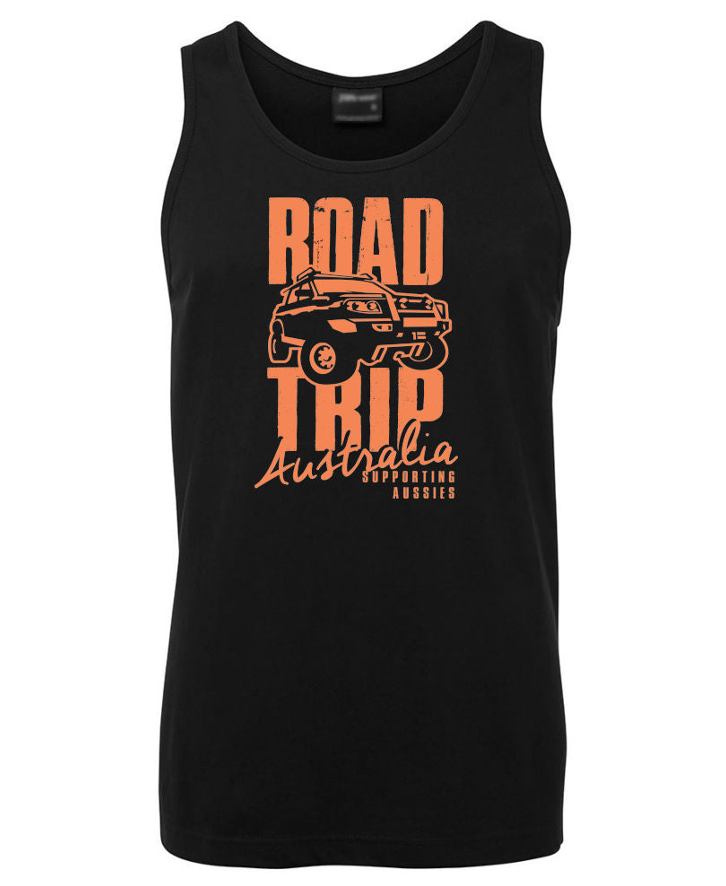 Road Trip Australia Mens Singlet (Black)