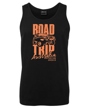 Road Trip Australia Mens Singlet (Black)