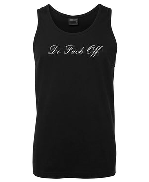 Do Fuck Off (Fancy Writing) Mens Singlet (Black)