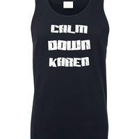 Calm Down Karen Mens Singlet (Navy)