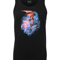 Space Dragons Mens Singlet (Black - Regular & Big Mens Sizes up to 6XL)