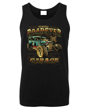 Classic Roadster Garage Mens Singlet (Black)